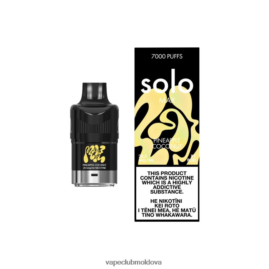 Disposable Vape Moldova 44D82R75 Solo MAX păstaie nucă de cocos de ananas
