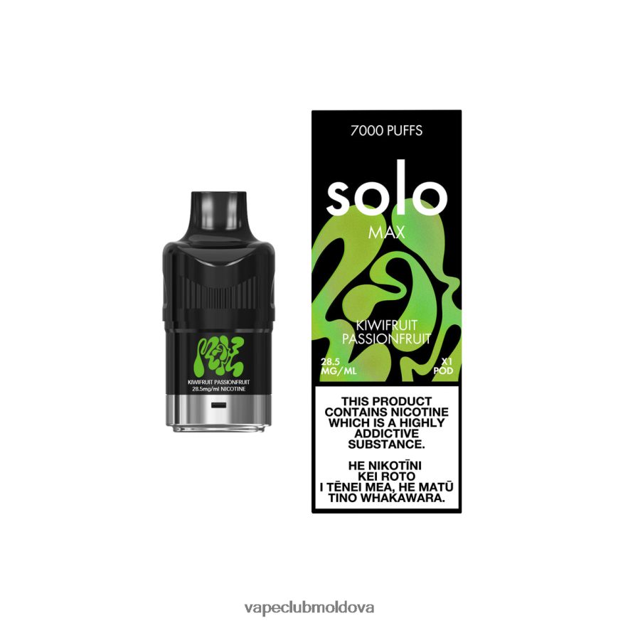 Disposable Vape Moldova 44D82R90 Solo MAX păstaie kiwi fructul pasiunii