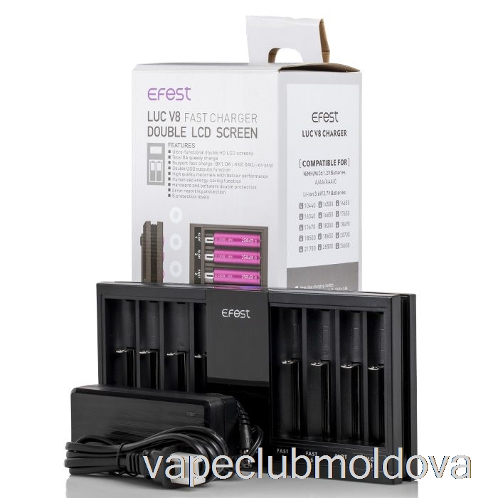 Vape Mod Efest Luc V8 Dublu Ecran Lcd încărcător Rapid De Baterie