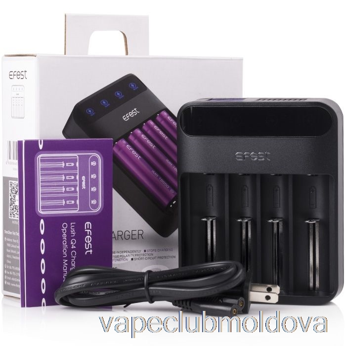 Vape Mod Efest Lush Q4 încărcător Inteligent De Baterie Cu LED-uri Cu 4 Locații