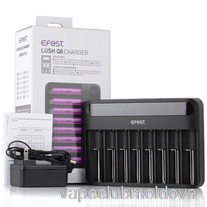 Kit Vape Pod Efest Lush Q8 8 Bay încărcător Inteligent Pentru Baterie