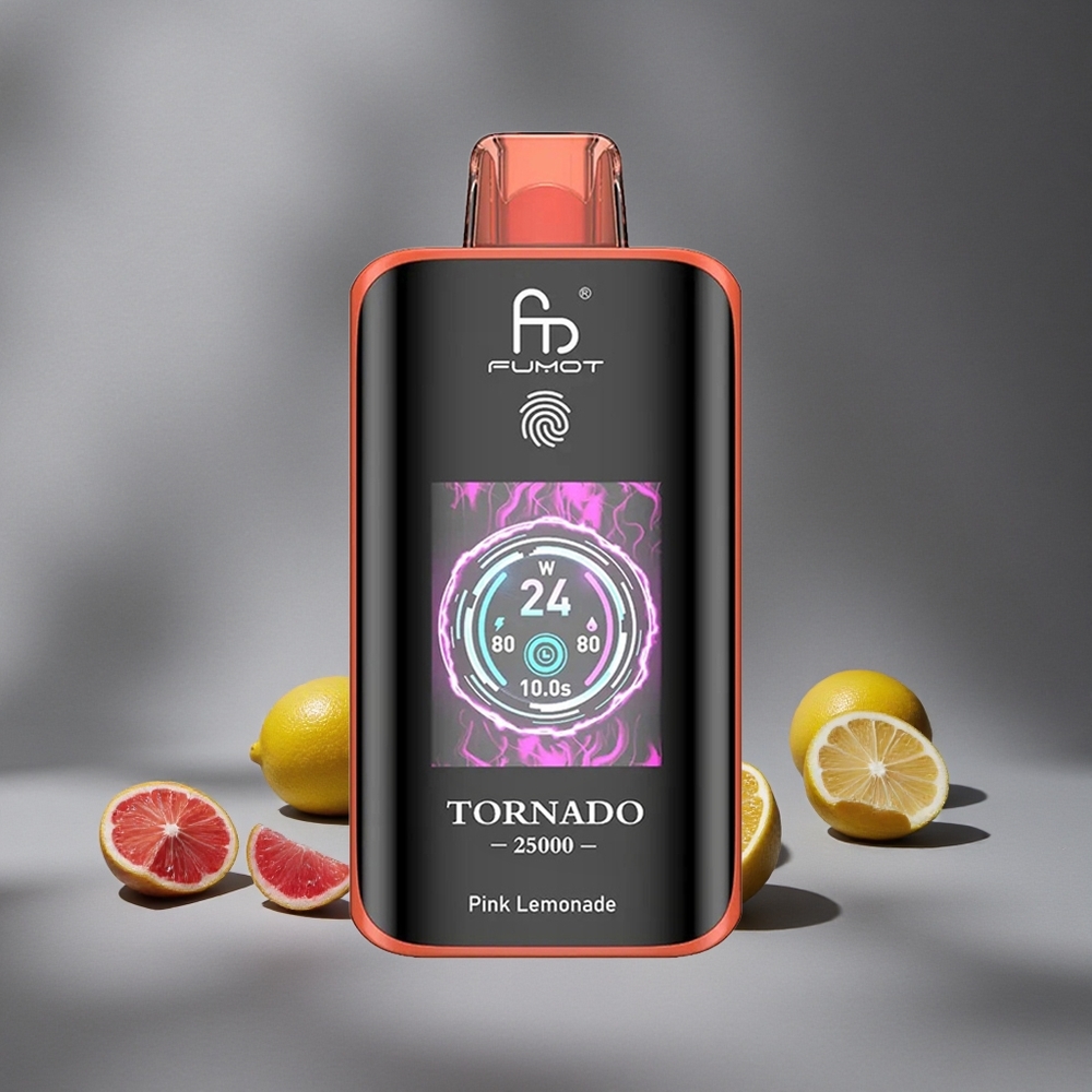 Fumot Tornado 25000 Pufuri Lămâie Rozată cu Ecran HD și Baterie Reîncărcabilă 700mAh