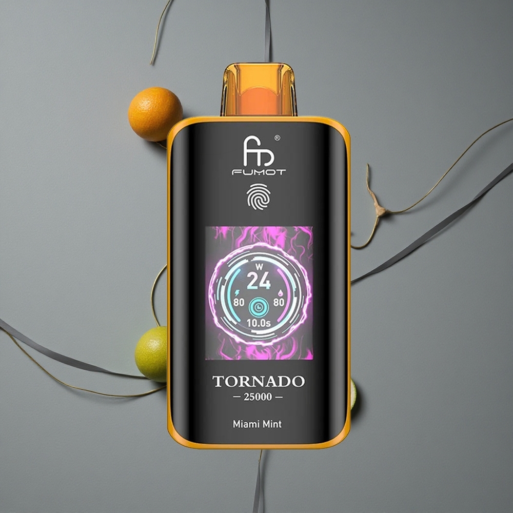 Fumot Tornado 25000 Pufuri Mentă Miami Ecran HD Baterie Reîncărcabilă 700mAh
