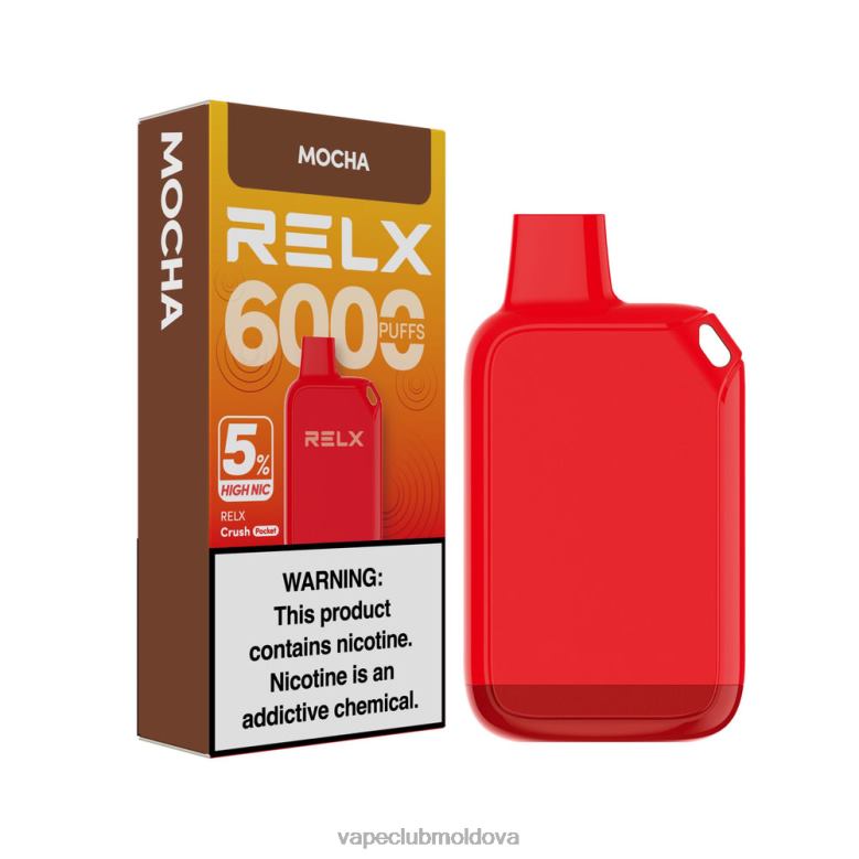 Disposable Vape Moldova 6TV6825 RELX Crush Pocket 6000 5% mare nic moca