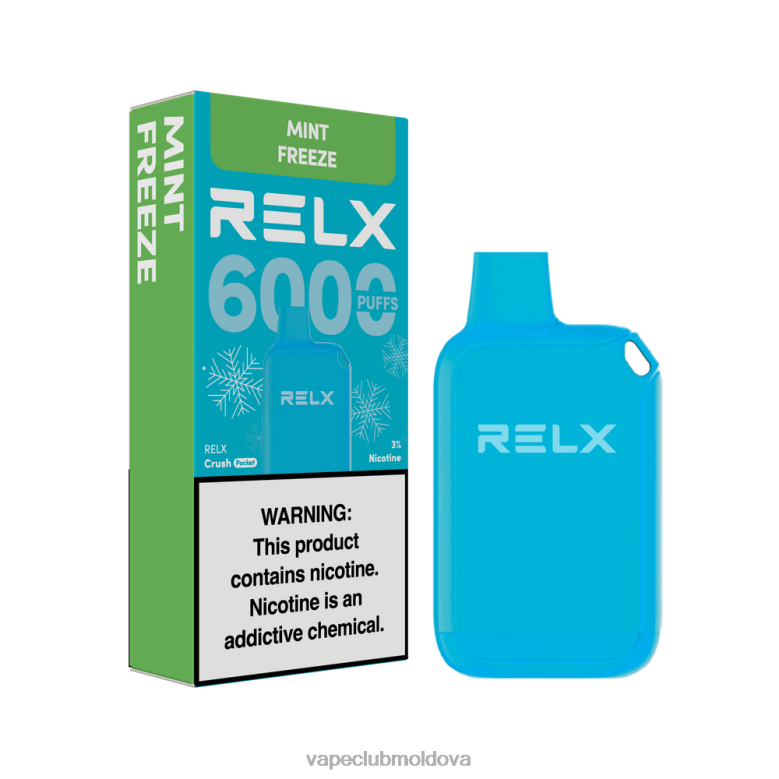Vape Mod 6TV6812 RELX Crush Pocket 6000 de gheață congela menta