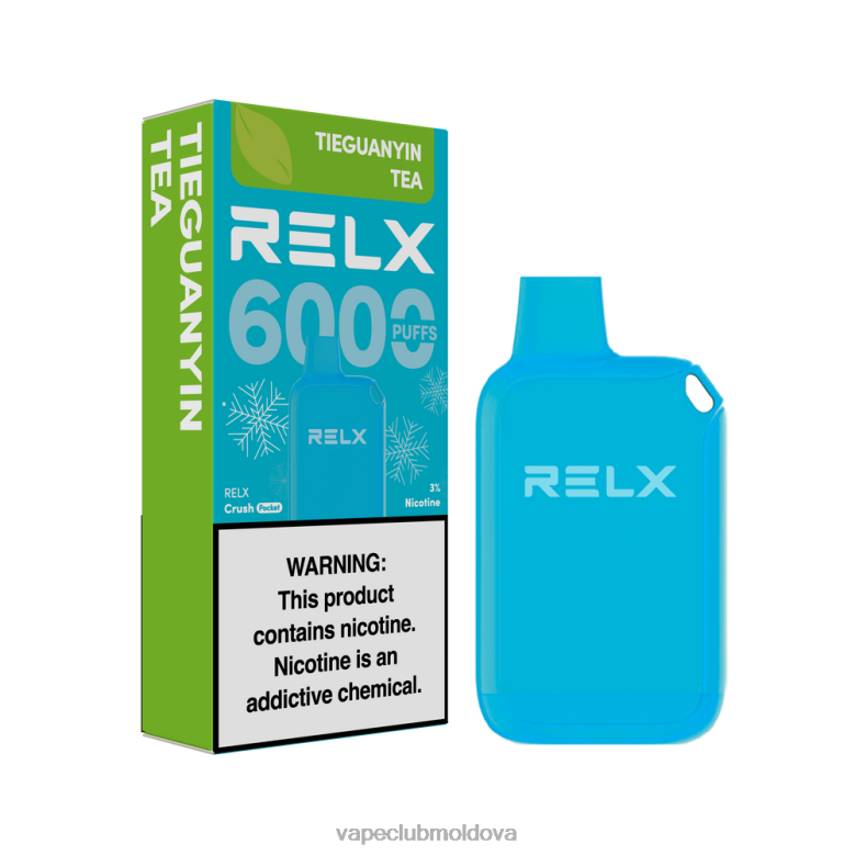 Vape Mod 6TV6822 RELX Crush Pocket 6000 de gheață ceaiul tieguanyin