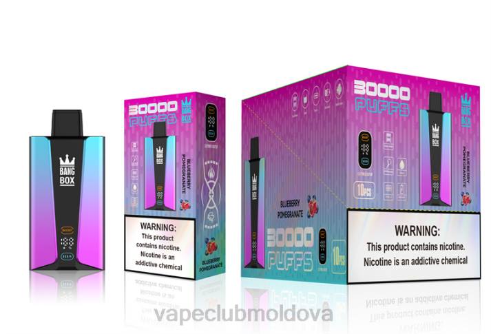 Disposable Vape Moldova 6LLL80 Bang Box Ecran inteligent de 30000 de pufături pomgerante de afine