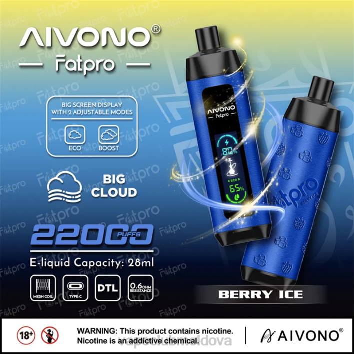 Disposable Vape Moldova B20N10 Aivono Fatpro 22000 gheata de fructe de padure