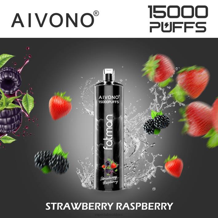 Disposable Vape Moldova B20N15 Aivono FATMAN 15000 căpșuni zmeură