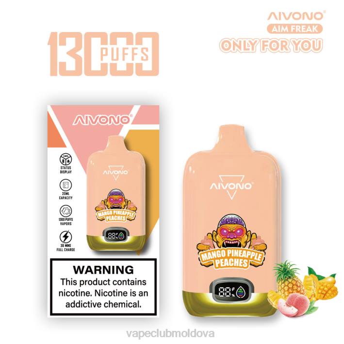 Disposable Vape Moldova B20N250 Aivono AIM FREAK 13000 mango ananas piersici