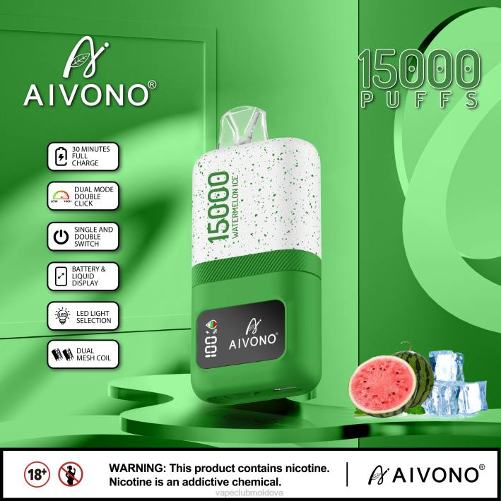 Disposable Vape Moldova B20N70 Aivono AIM magic 15000 gheata de pepene verde