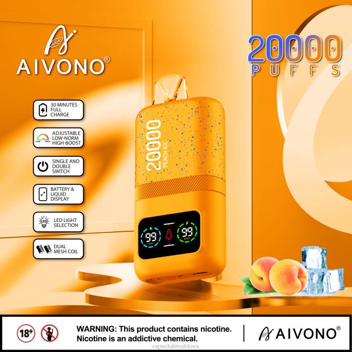 Disposable Vape Moldova B20N85 Aivono AIM magic 20000 gheata de piersici
