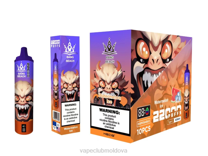 Vape Mod 6LLL22 Bang Beach Ecran inteligent de 22000 puf gheata de pepene verde