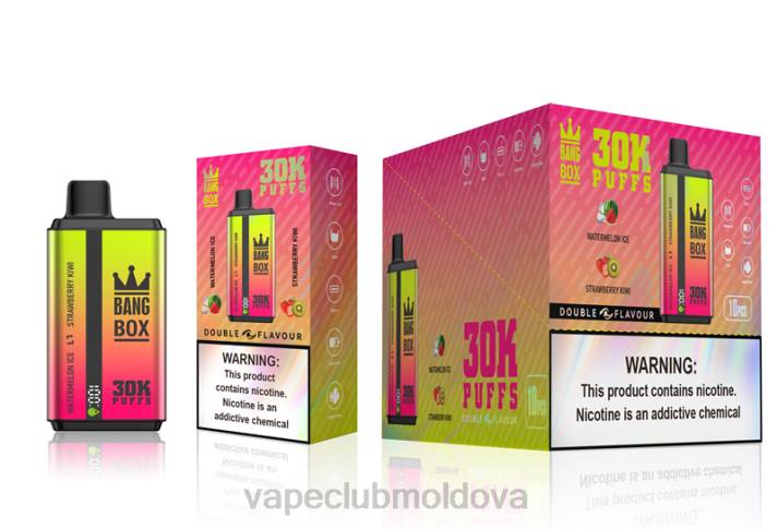 Vape Mod 6LLL62 Bang Box 30000 de pufuri cu arome duble gheață de pepene verde și kiwi cu căpșuni