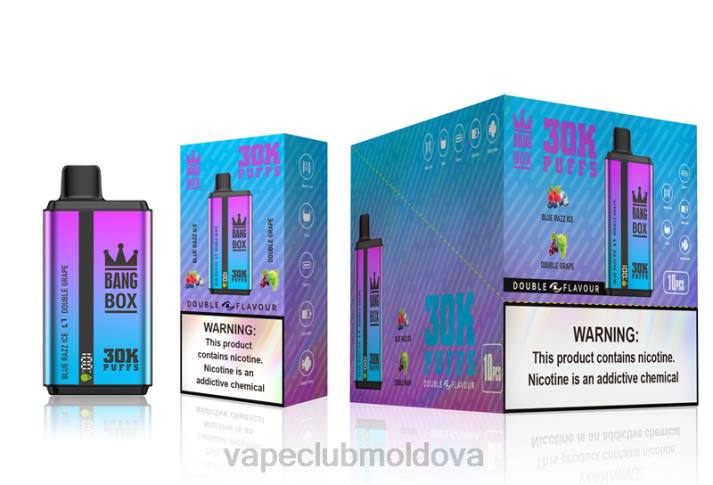 Vape Mod 6LLL72 Bang Box 30000 de pufuri cu arome duble gheață blue razz și struguri dublu
