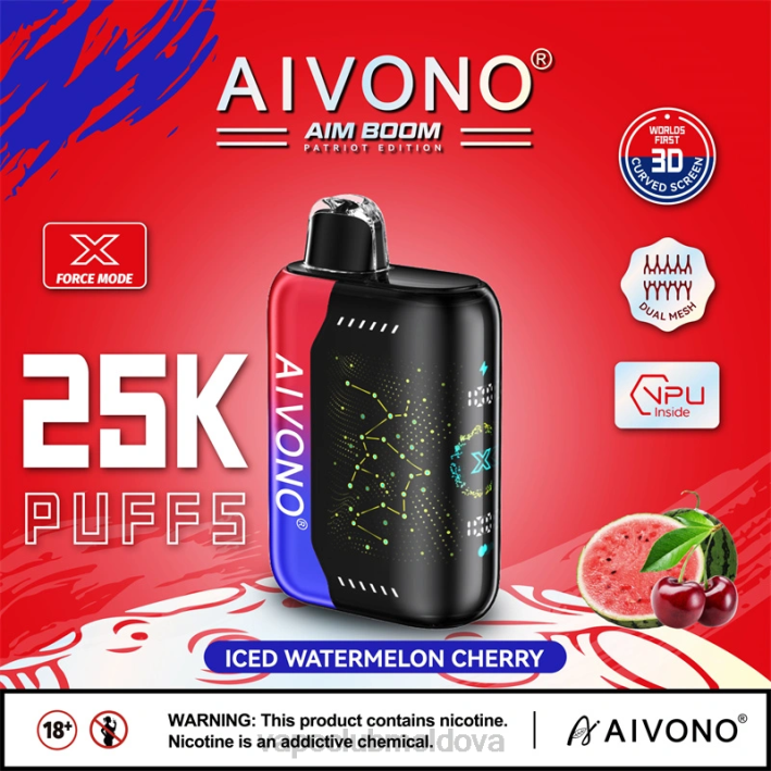 Vape Mod B20N347 Aivono AIM BOOM 25000 cireș înghețat pepene verde