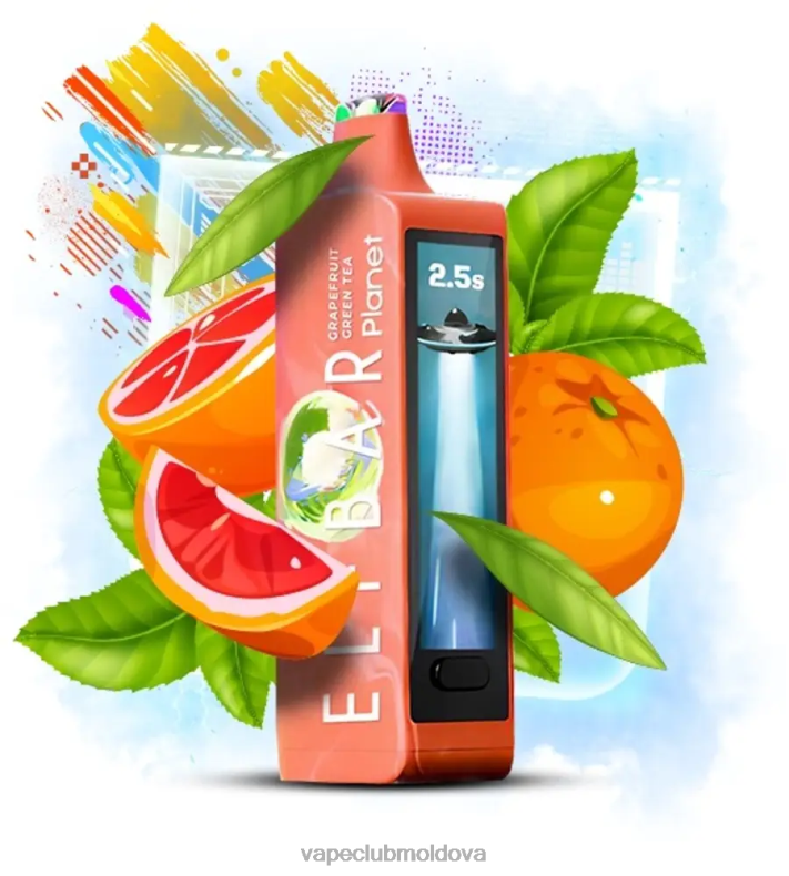 Vape Mod XH4J017 Elf Bar Planet 25000 ceai verde de grepfrut