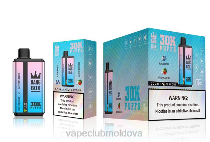 Vape Moldova 6LLL69 Bang Box 30000 de pufuri cu arome duble gheață de afine și gheață de pepene verde