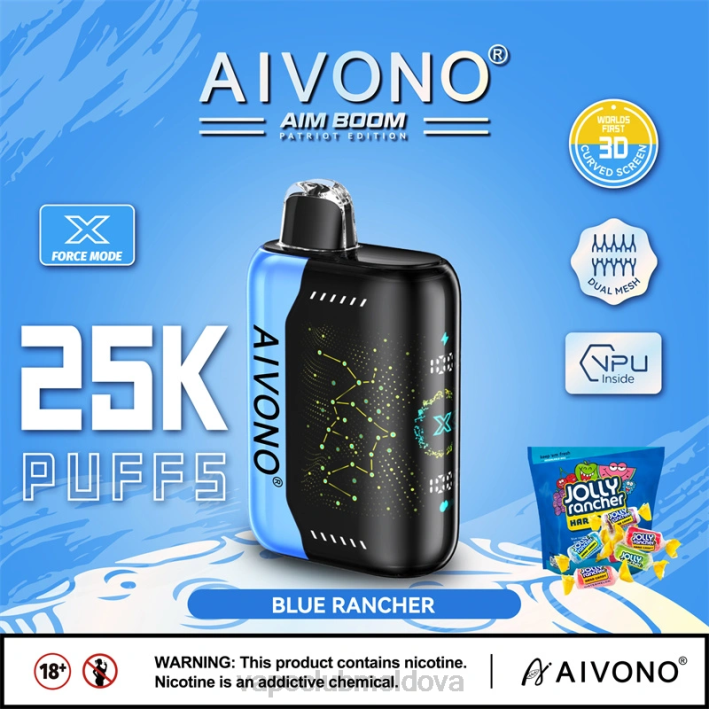 Vape Moldova B20N344 Aivono AIM BOOM 25000 fermier albastru