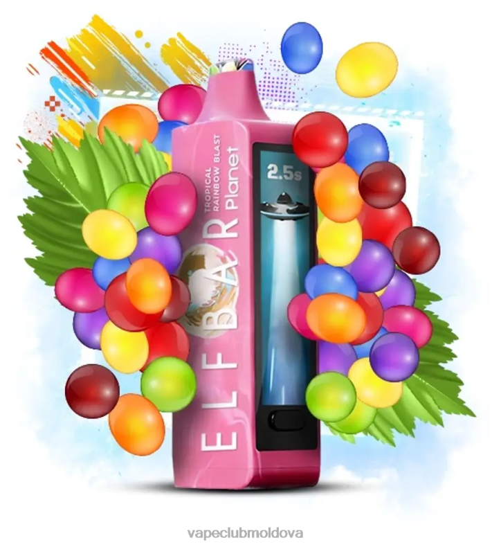 Vape Moldova XH4J029 Elf Bar Planet 25000 explozie de curcubeu tropical