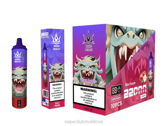 Vape Pod Kit 6LLL13 Bang Beach Ecran inteligent de 22000 puf măr acru