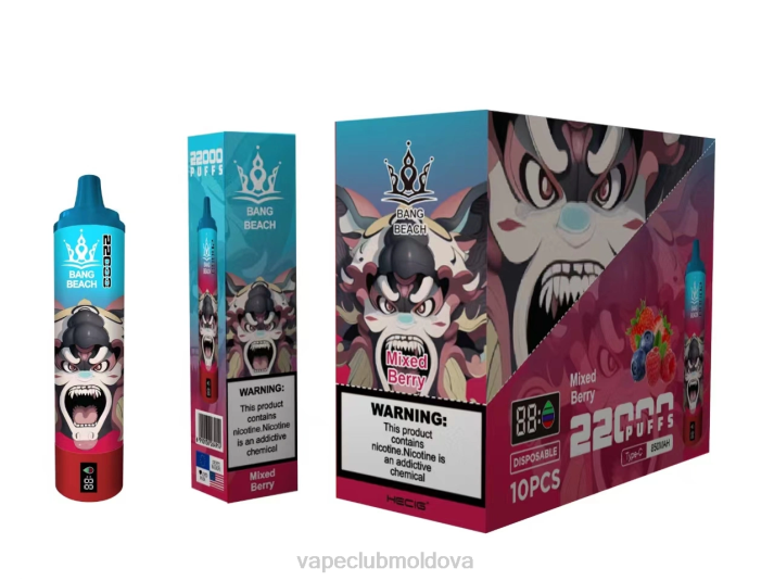 Vape Shop Chisinau 6LLL21 Bang Beach Ecran inteligent de 22000 puf fructe de padure amestecate