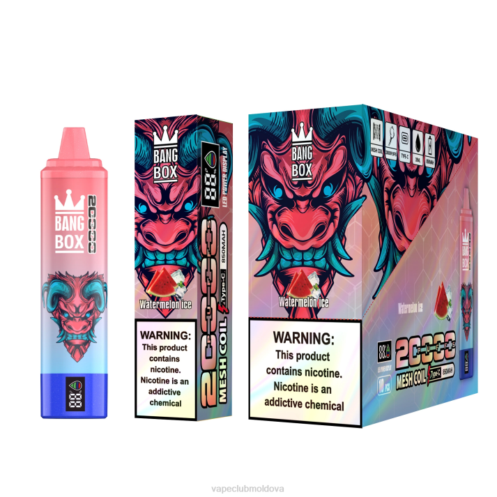 Vape Shop Chisinau 6LLL56 Bang Box Ecran inteligent de 20000 puf gheata de pepene verde