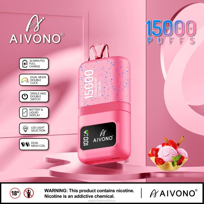 Vape Shop Chisinau B20N66 Aivono AIM magic 15000 inghetata de capsuni