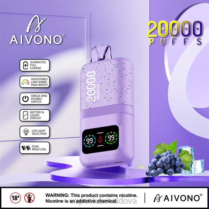 Vape Shop Chisinau B20N86 Aivono AIM magic 20000 gheață de struguri
