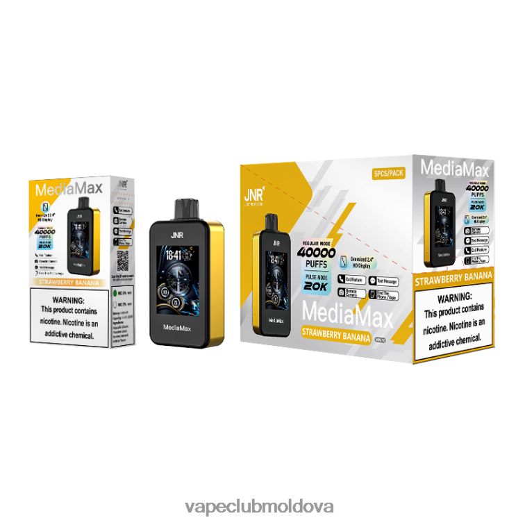 Vape shop Chisinau - banană căpșuni JNR MediaMax 40k puf 0J662X16