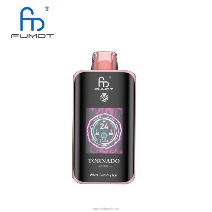 Fumot Tornado 25000 vape de unică folosință gheață guma albă H46P14 Vape Moldova