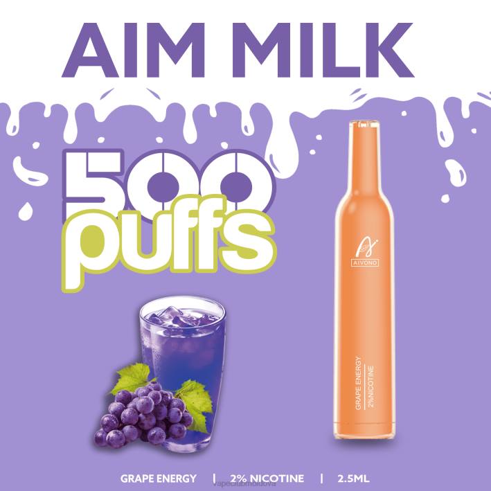 Disposable Vape Moldova B20N265 Aivono AIM MILK 500 energia strugurilor