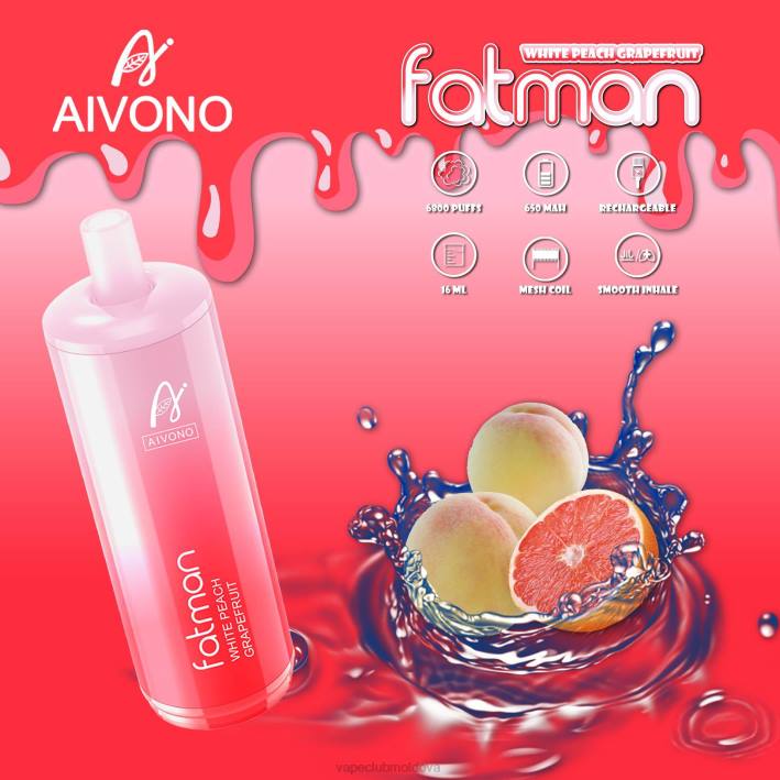 Disposable Vape Moldova B20N25 Aivono FATMAN 6800 grapefruit