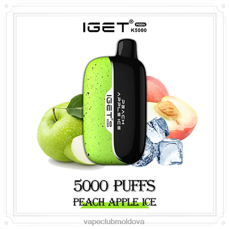 IGET Moon k5000 gheață cu mere de piersici B4RF87 Vape Mod
