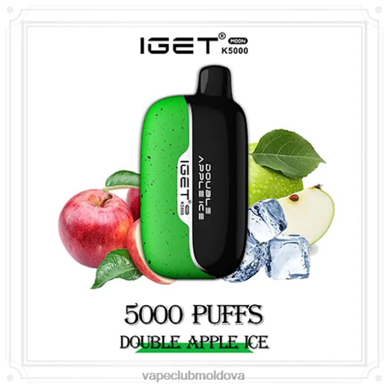 IGET Moon k5000 gheață de mere dublă B4RF819 Vape Moldova