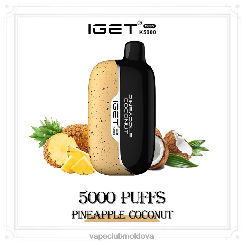 IGET Moon k5000 nucă de cocos de ananas B4RF816 Vape Shop Chisinau