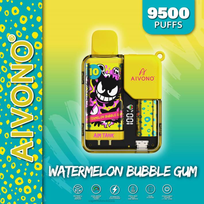 Vape Moldova B20N44 Aivono AIM TANK 9500 gumă de mestecat pepene verde