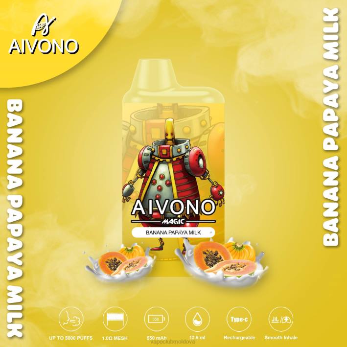 Vape Moldova B20N94 Aivono AIM MAGIC 5800 țigară cutie de gură lapte de banane papaya