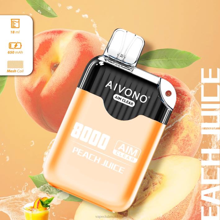 Vape Pod Kit B20N203 Aivono AIM CLEAR 8000 suc de piersici