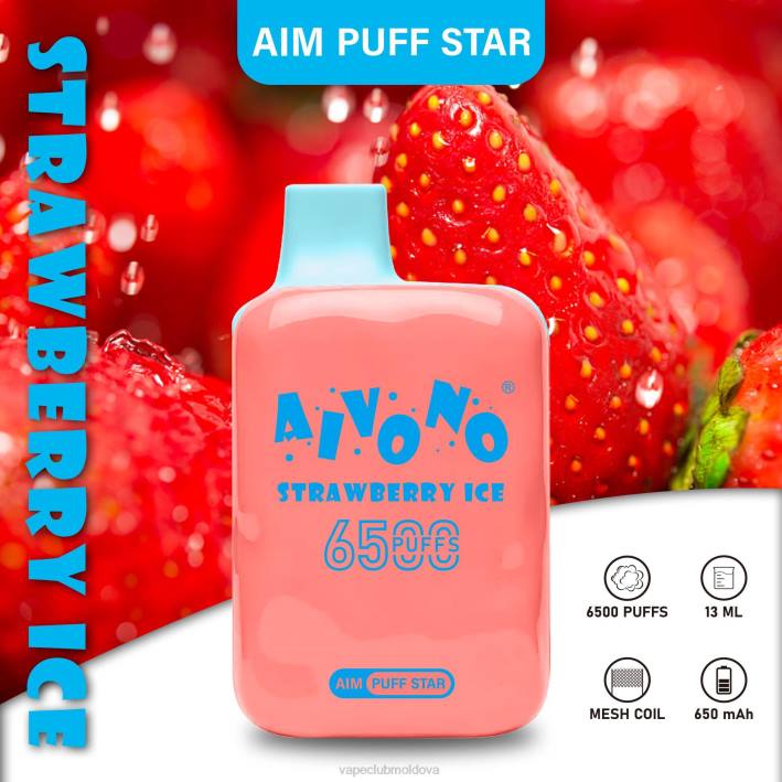 Vape Pod Kit B20N288 Aivono AIM PUFF STAR 6500 gheata de capsuni
