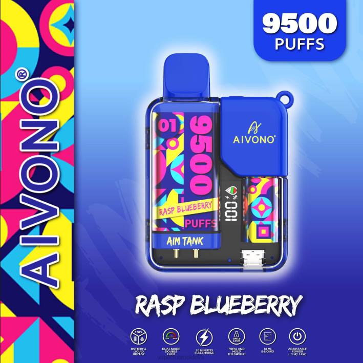 Vape Pod Kit B20N33 Aivono AIM TANK 9500 zmeura afine