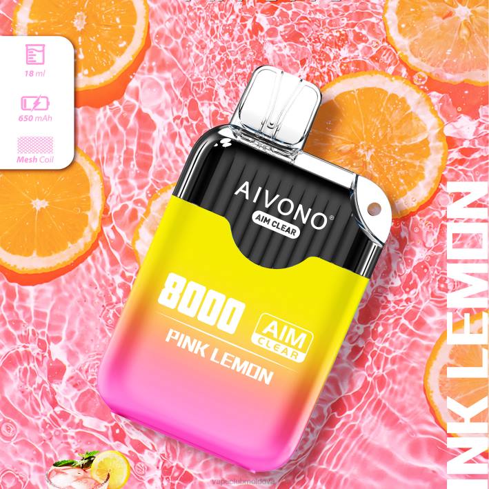 Vape Shop Chisinau B20N211 Aivono AIM CLEAR 8000 lamaie roz