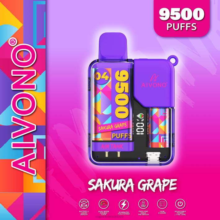 Vape Shop Chisinau B20N36 Aivono AIM TANK 9500 struguri de sakura