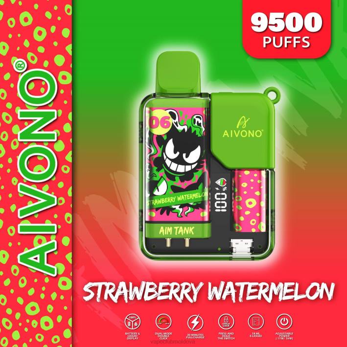 Vape Shop Chisinau B20N46 Aivono AIM TANK 9500 pepene verde căpșuni