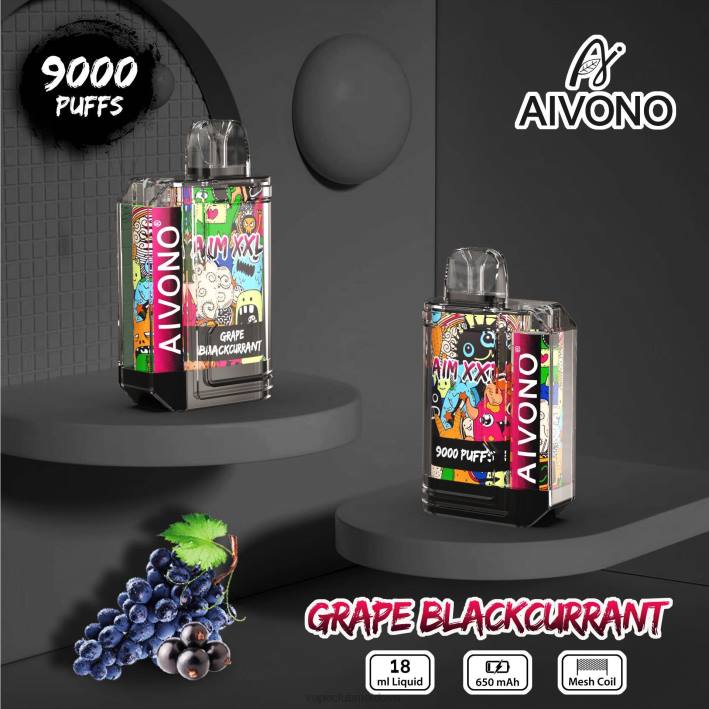 Vape Shop Chisinau B20N56 Aivono AIM XXL 9000 autocolant gura transparent coacaze negre de struguri