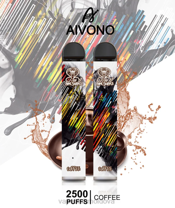 Disposable Vape Moldova B20N300 Aivono AIM SNAKE 2500 cafea