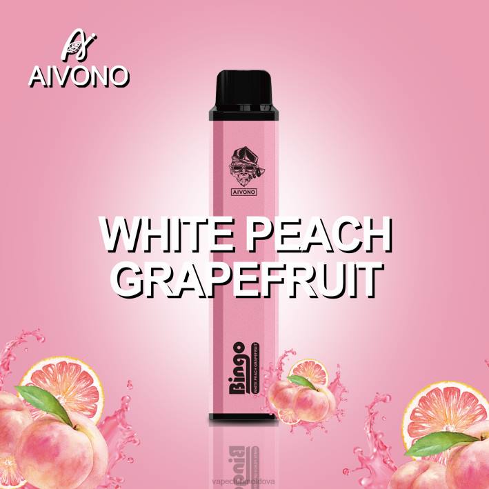 Vape Moldova B20N134 Aivono AIM BINGO 4000 grapefruit alb de piersici