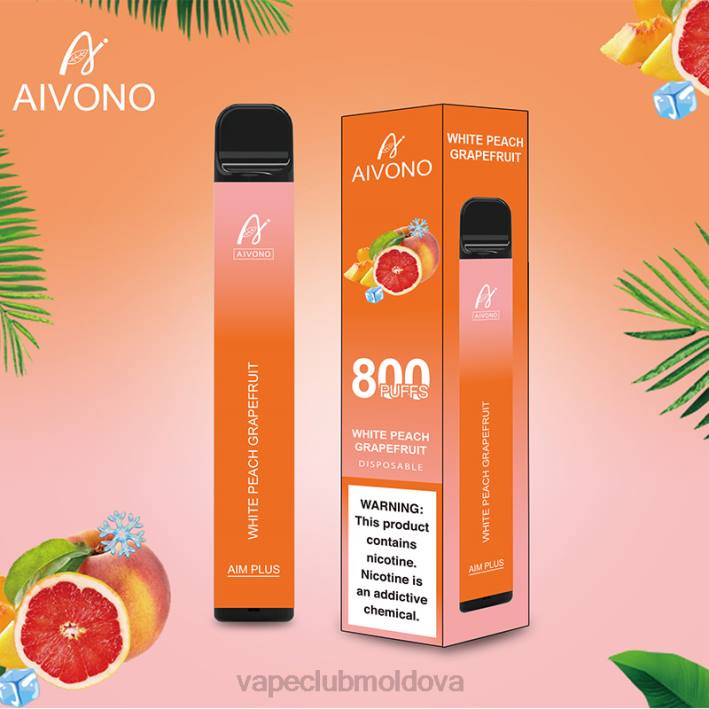 Vape Moldova B20N199 Aivono AIM PLUS 800 grapefruit alb de piersici