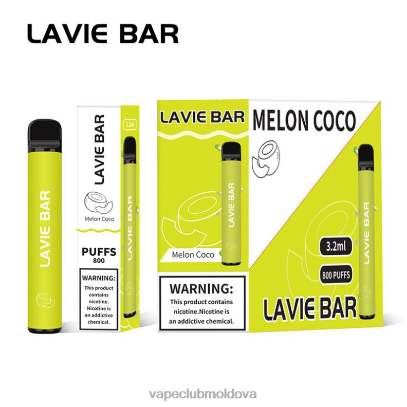 Disposable Vape Moldova 80H82315 LAVIE BAR 800 pufuri coco de pepene galben