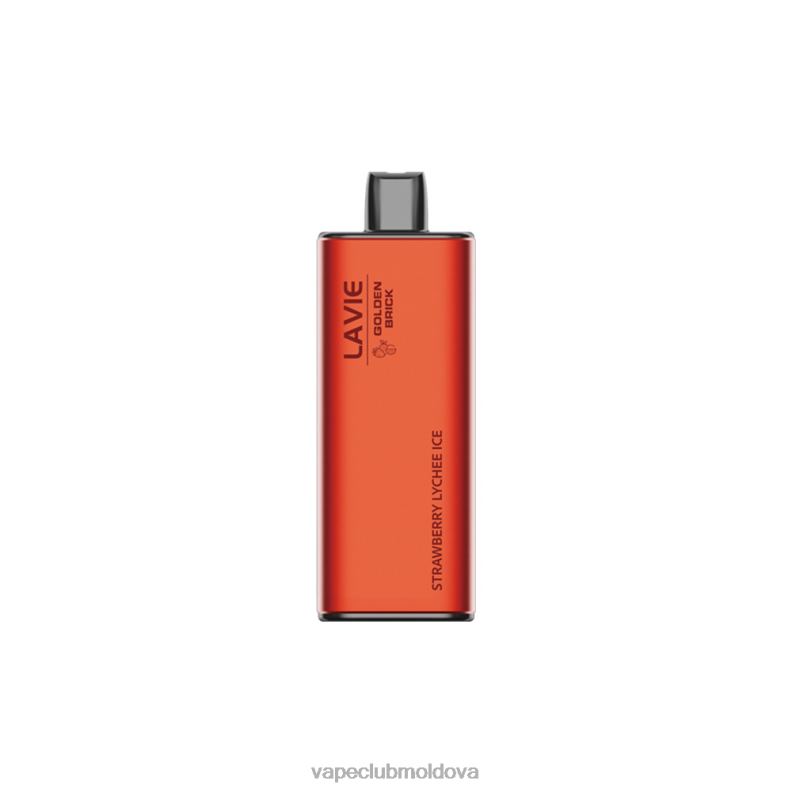 Vape Mod 80H8267 LAVIE GOLDEN BRICK 10000 de pufuri gheață de litchi cu căpșuni